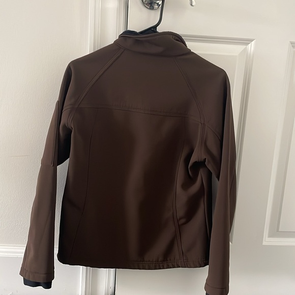 Snozu brown fleece lined windbreaker jacket coat size medium - Picture 5 of 7